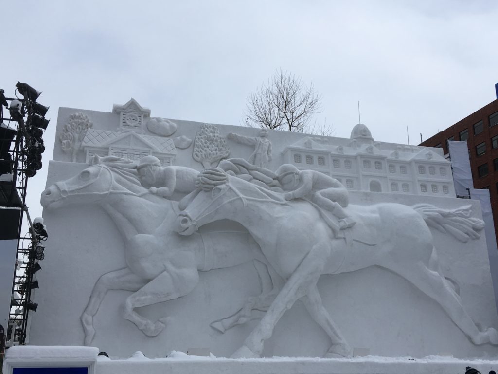 こんな素晴らしい雪像(サラブレッド)