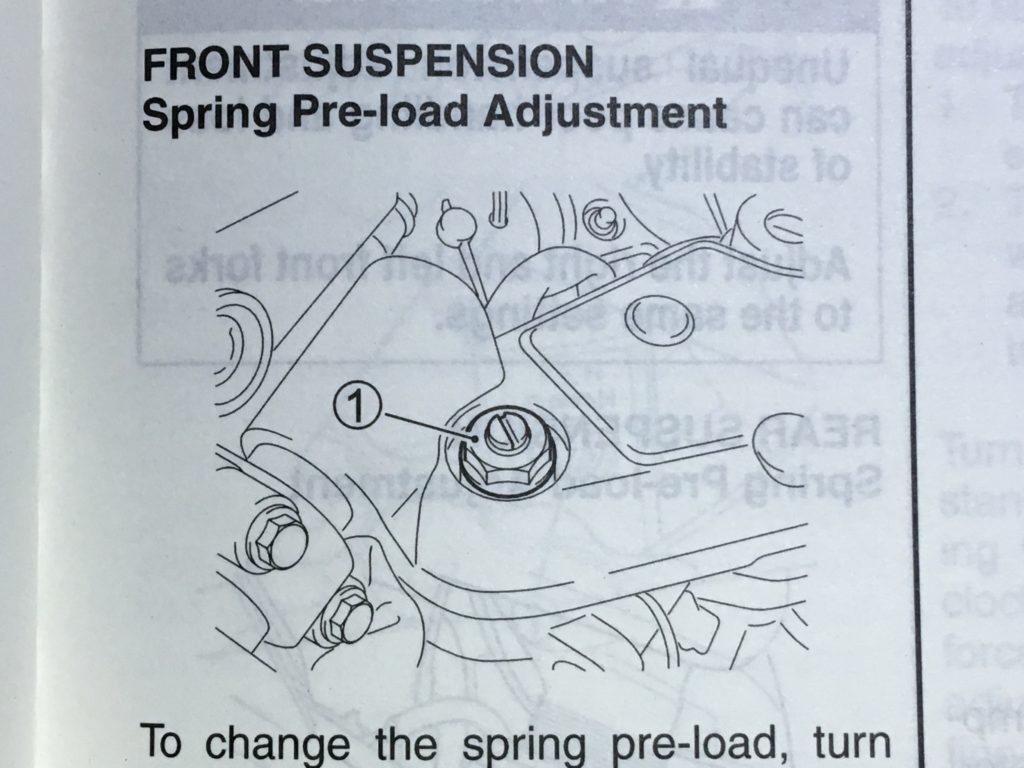 フロント：PREROAD：無段階　標準から2回転締め