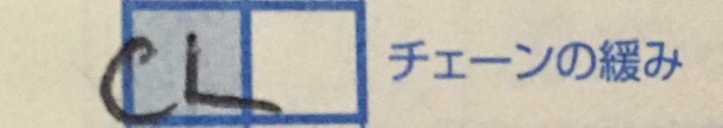 前回の整備記録を見ると、「C（清掃）、L（給油）」